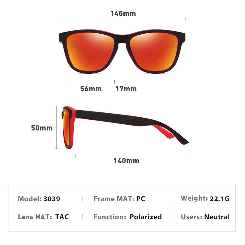 HD Polarized lens Sports Sunglasses Anti-Blue Ray Hydrophobic - Black dealonline.co.nz