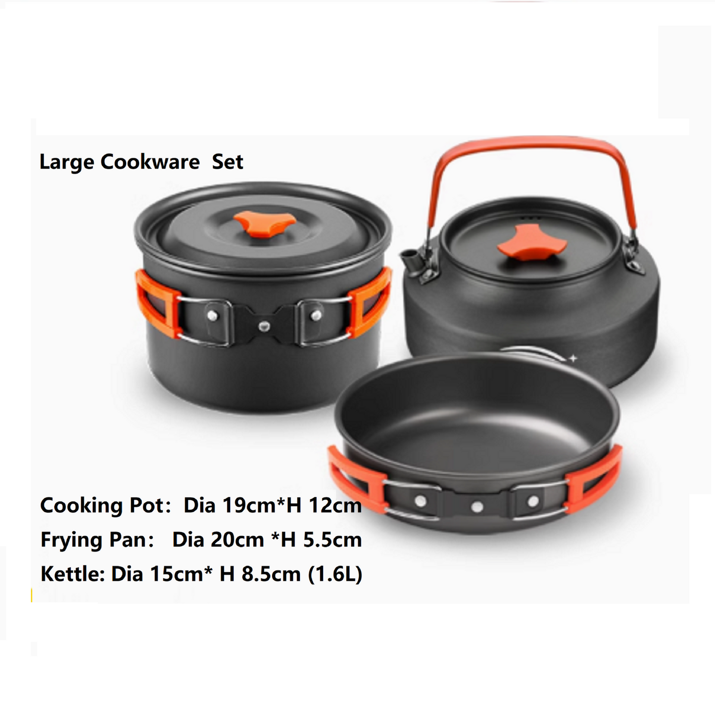 Outdoor Large Cookware Set – Camping Cookware Ideal for 4–5 People ECOTREK