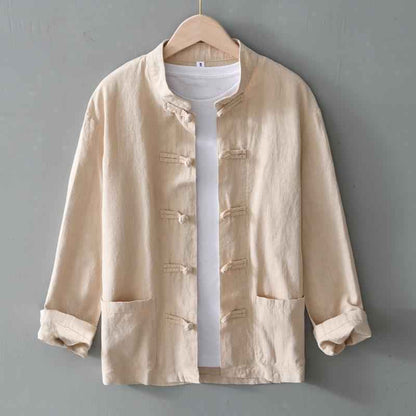 Chinese Retro Button Linen Shirt