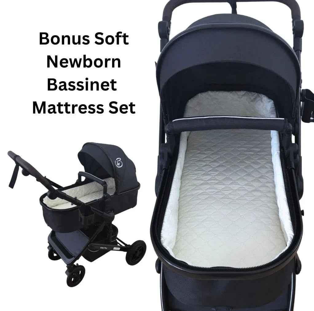 Preorder - Evolve 3 in 1 Stroller + Bassinet + i-Size Capsule Travel System with Sunshade Sets and Mattress + Food Tray