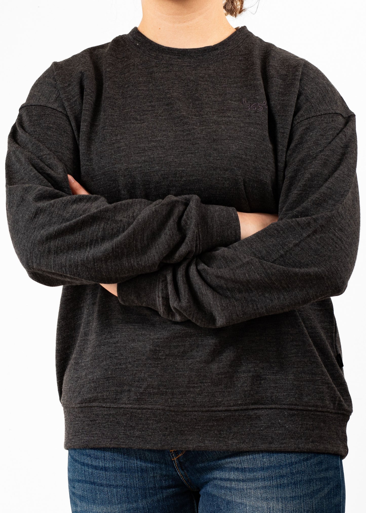 Women's Crew Sweatshirt - 100% Merino Wool, Slate Grey (SECOND) Merino 365 NZ