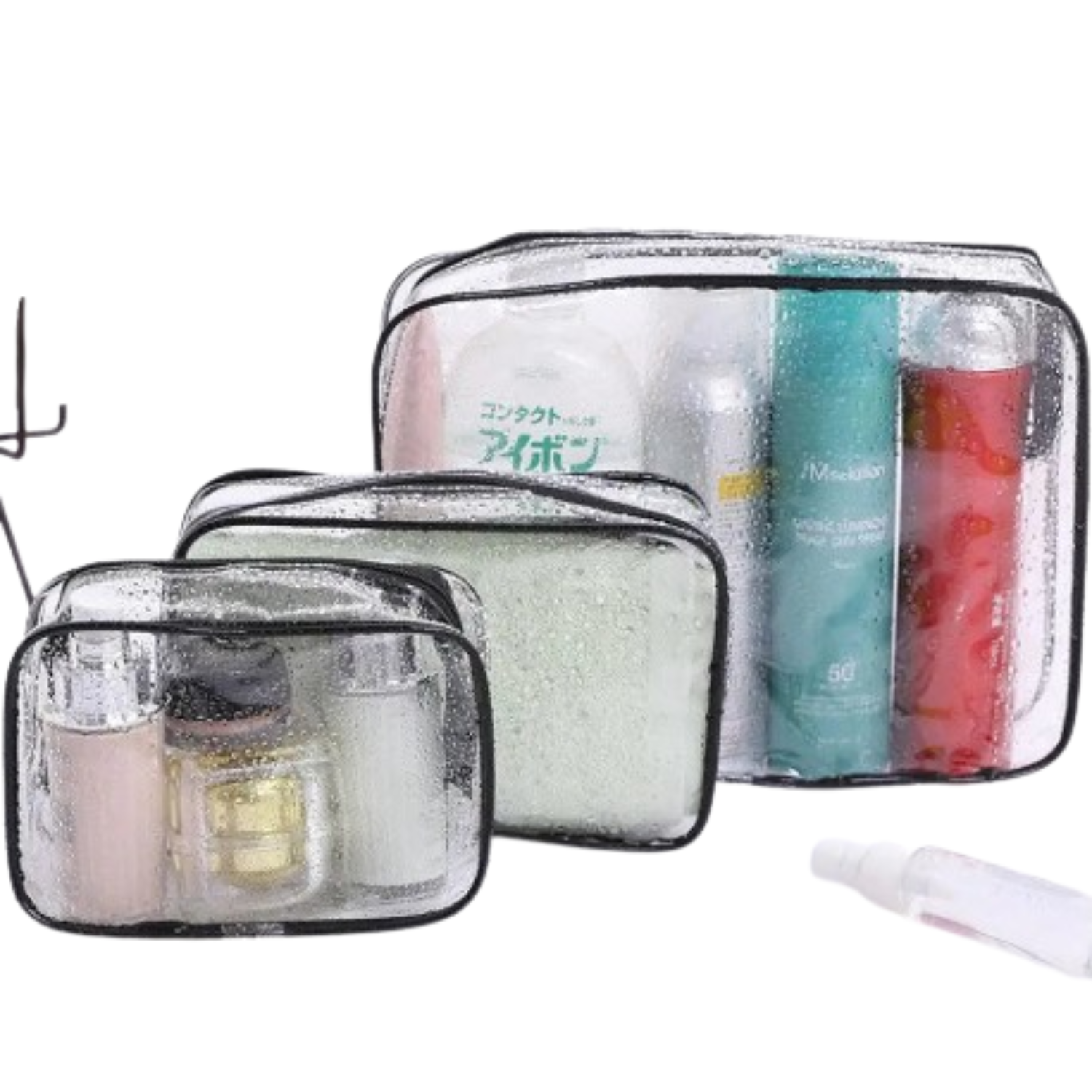 Waterproof Transparent Cosmetic Bag with Zip (3 sizes available) Habicare