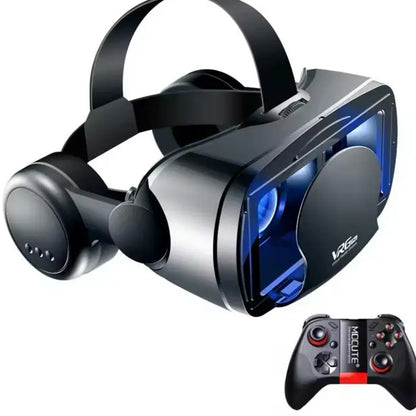 3D VR Headset with Headphones & Controller Habicare