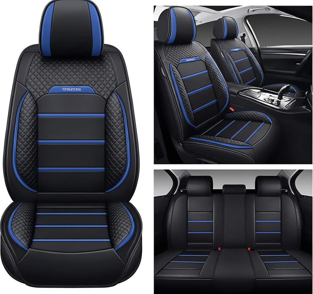 5 Seater Car Seat Cover Faux Leather Cushion Full Set Front Rear Premium Quality dealonline.co.nz
