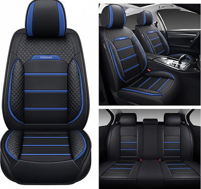5 Seater Car Seat Cover Faux Leather Cushion Full Set Front Rear Premium Quality dealonline.co.nz