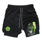 Anime Print Double Layer Casual Shorts