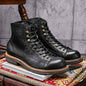 Men's Vintage Leather High Top Martin Boots for Summer