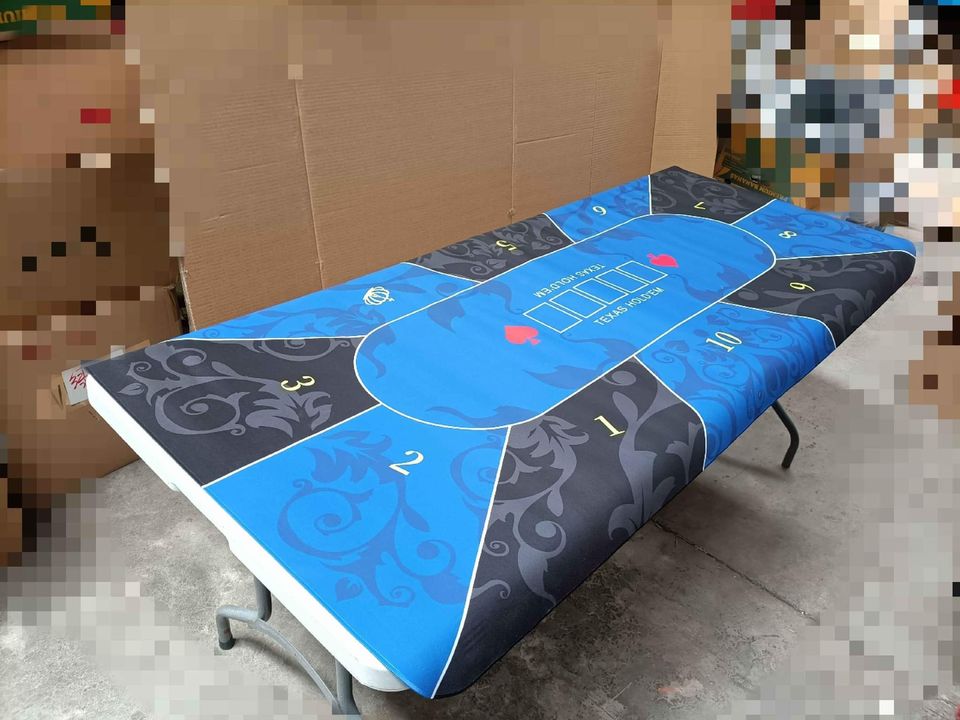 Poker Table Mat 10 Players Texas Hold'em Poker Mat 240cm*130cm Anti-Slip Rubber dealonline.co.nz