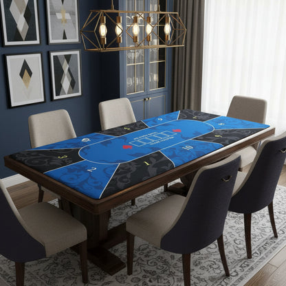 Poker Table Mat 10 Players Texas Hold'em Poker Mat 180cm *90 Anti-Slip Rubber dealonline.co.nz
