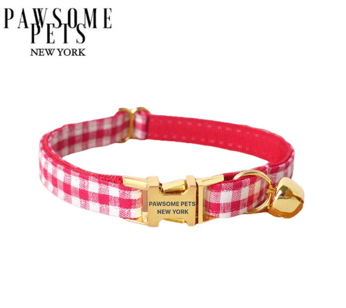 SMALL SIZE DOG & CAT COLLAR - FRENCH VERMILION STRIPE-0