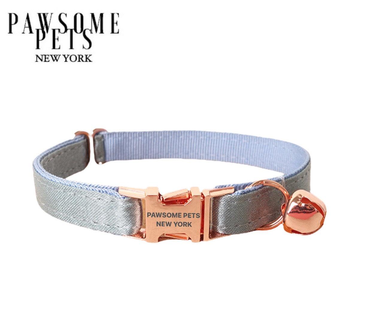 SMALL SIZE DOG & CAT COLLAR - SILVER BLUE GREY-0