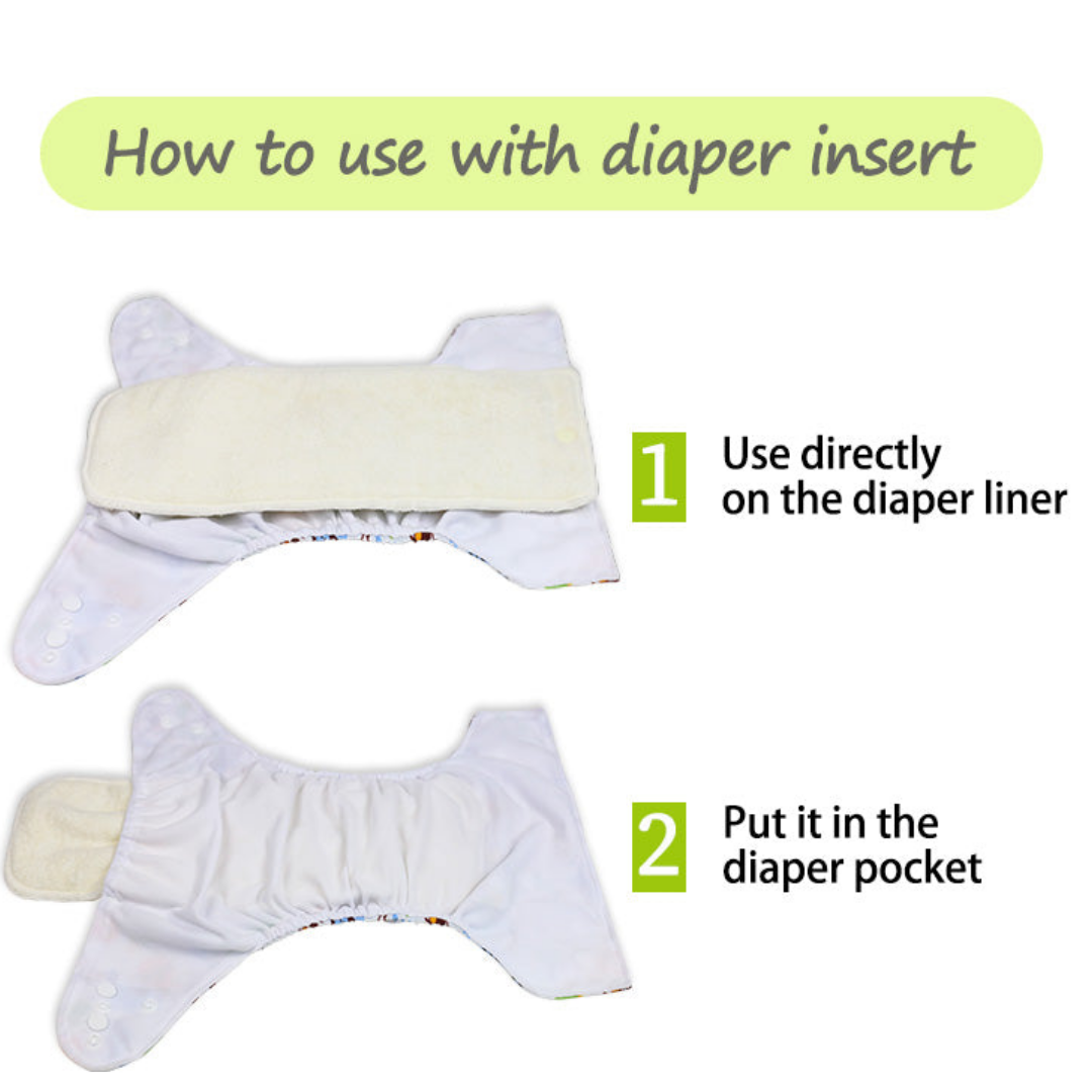 Reusable Cloth Nappies - One Size Fits 3-17kg with Bamboo Insert