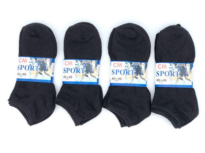 (60 Pairs) Thin Ankle Socks - BLACK - M7-11/ W8-12 dealonline.co.nz