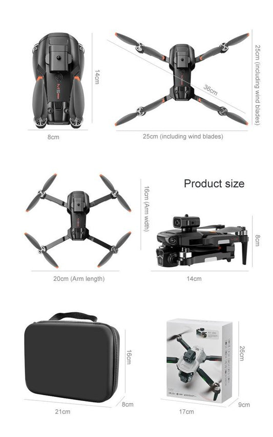 Brushless Motors Obstacle Avoidance Drone Dual Camera WiFi FPV Foldable Altitude dealonline.co.nz