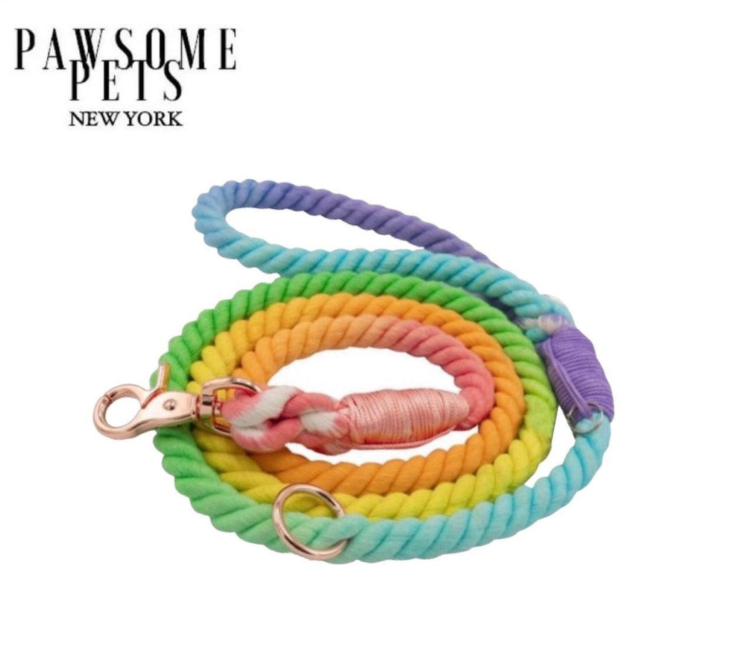 ROPE LEASH - PASTEL RAINBOW-0
