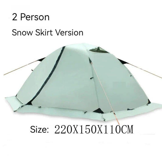 2-Person Double-Layer Four-Season Mountaineering Tent with Snow Skirt ECOTREK