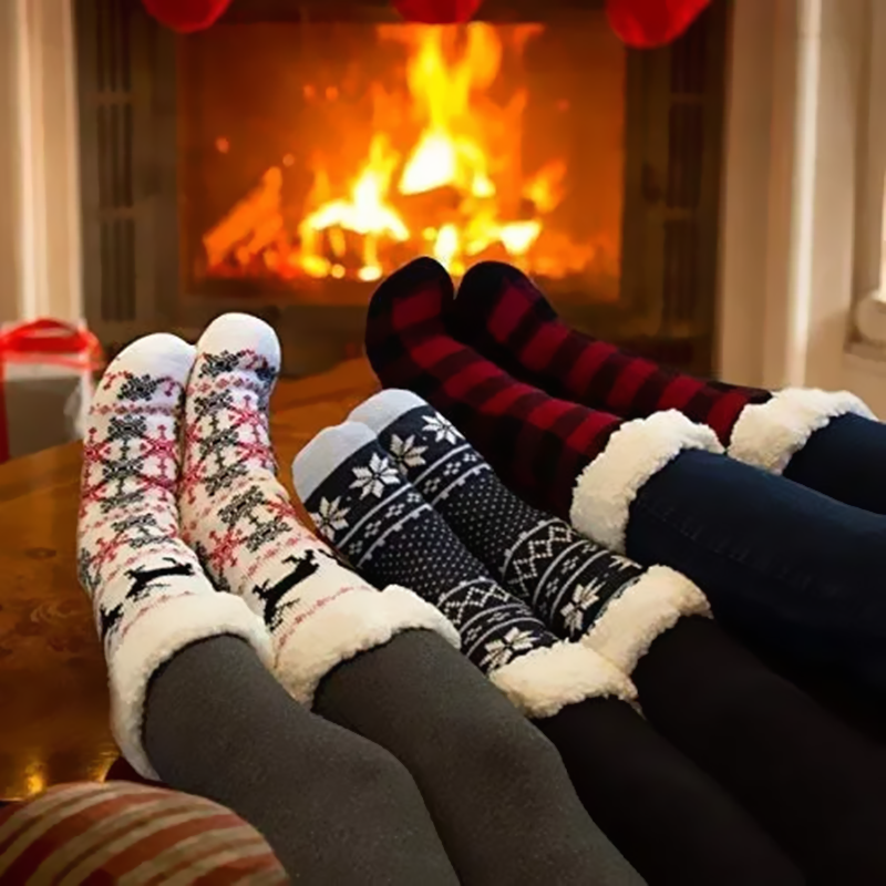 24 Pairs Kids Slipper Fuzzy Socks Winter Super Warm Soft Socks with Grippers dealonline.co.nz