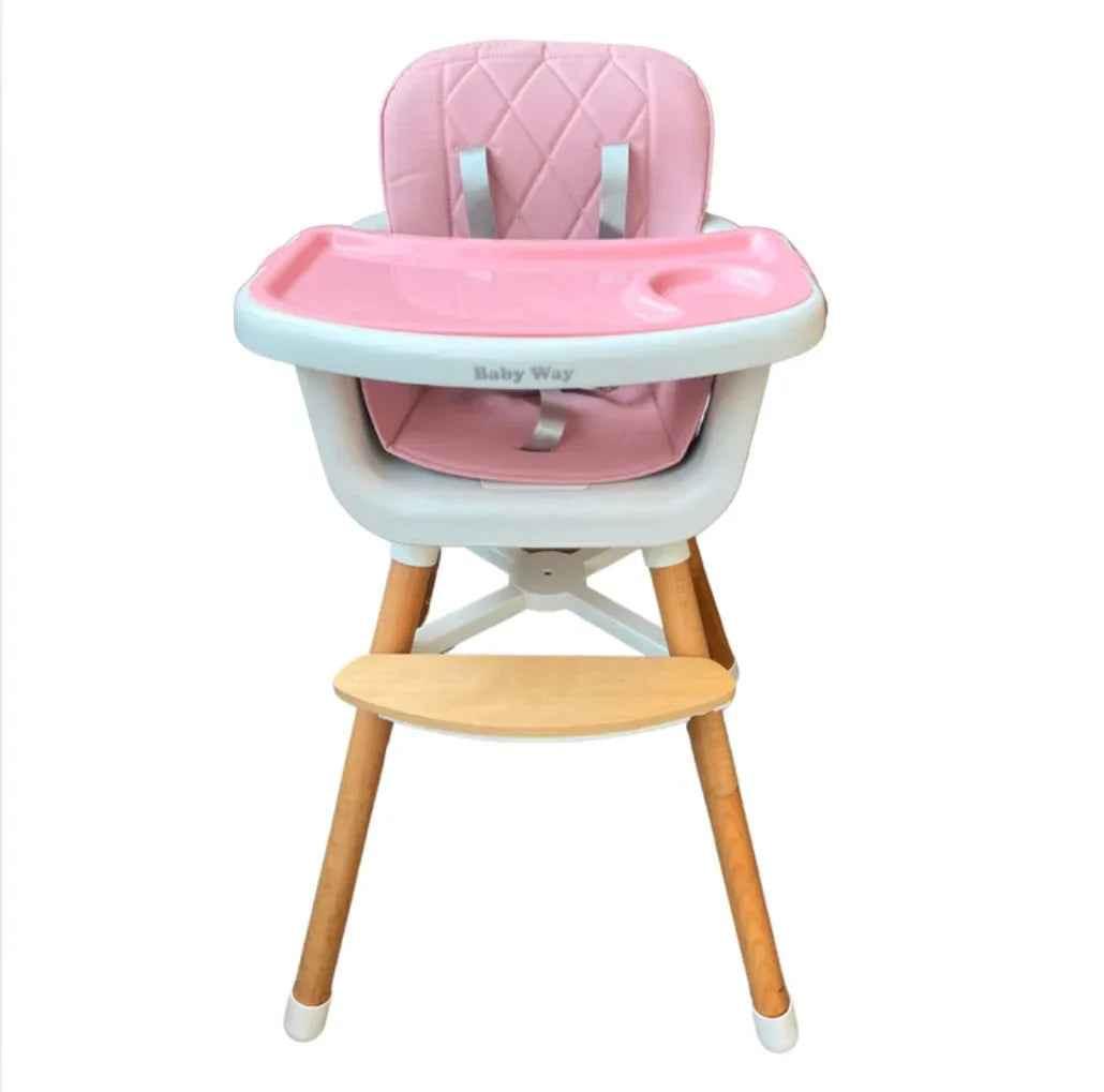 Willow 2 in 1 High Chair Seat for Children Feeding and Play. Natural Beech Wood - PINK