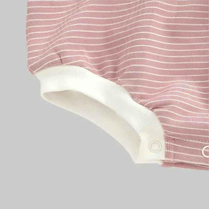 Striped Bubble Romper - Salmon