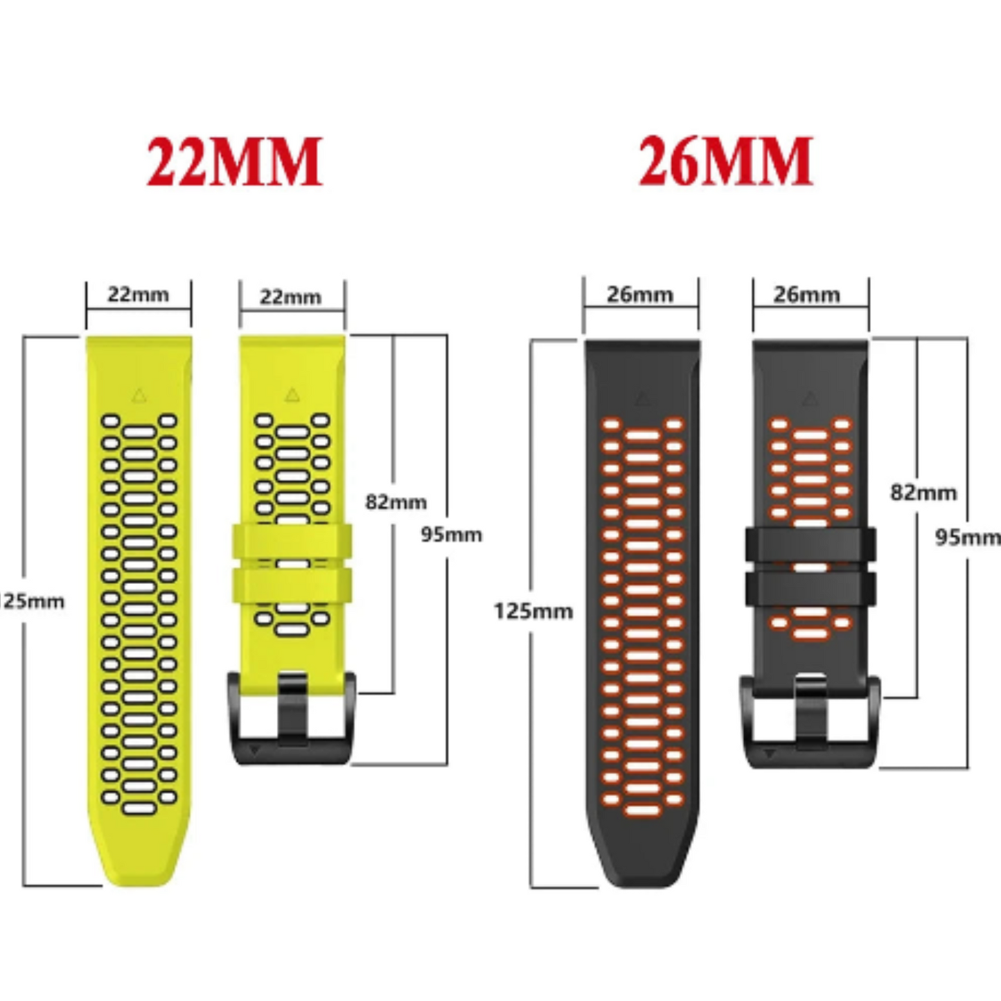 Quick Fit Silicone Strap for the Garmin Fenix 7X & 7X Pro (available in 12 colours) Habicare