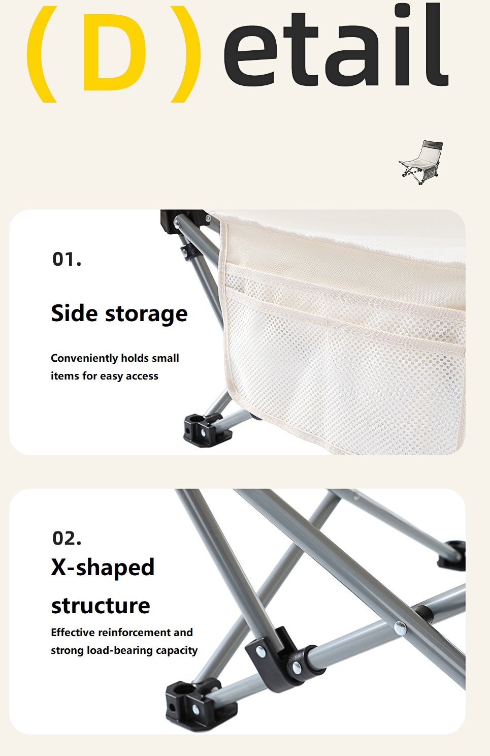 Portable Folding Beach Chair – Enhanced Size & Comfort ECOTREK
