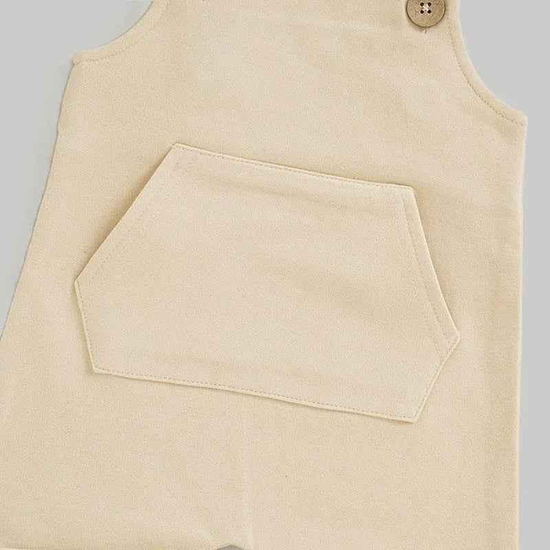 Sleeveless Overalls - Cream
