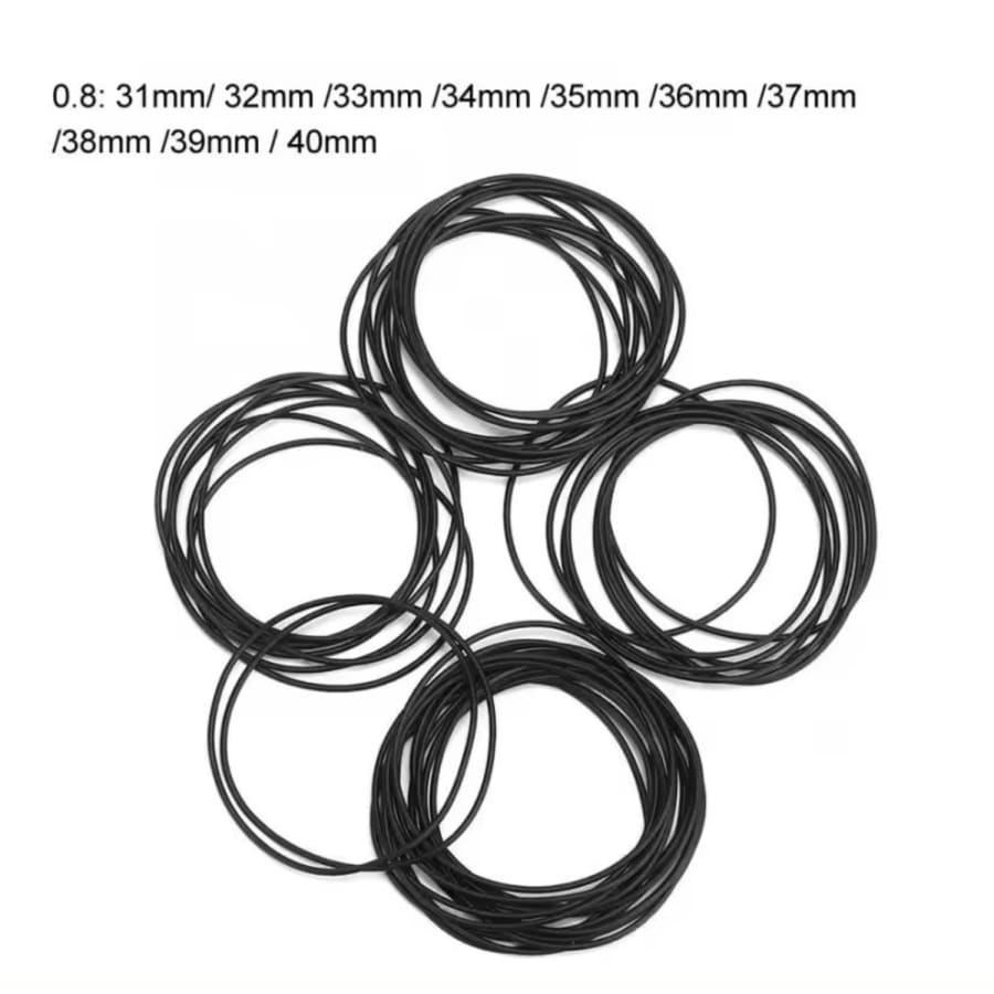 500 Piece Set of Watch O-rings 0.8mm/31-40mm (for waterproof watches) That Watch Shop
