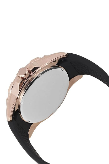 Daniel Klein Premium Day Date Window Black Dial and Silicone Strap Watch - DK.1.13911-6 Kiwi Watches