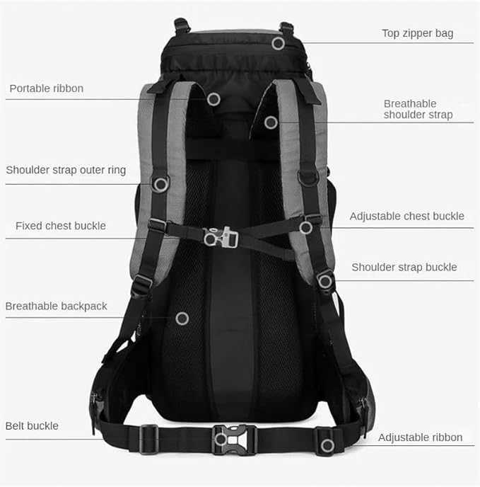 60L Camping & Hiking Backpack – Lightweight Travel Backpack for Outdoor Adventures ECOTREK