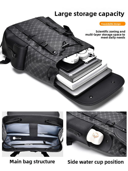 Casual versatile backpack with a textured finish