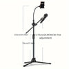 Microphone Stand with Phone Clip Gear Design Gooseneck Tube Height-Adjustable