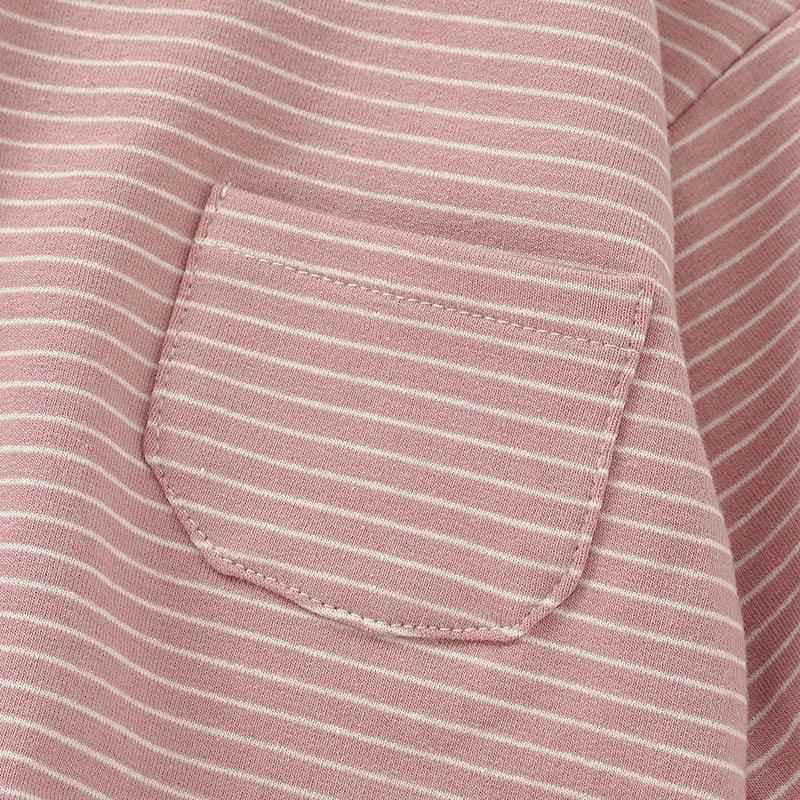 Striped Bubble Romper - Salmon