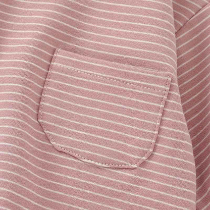 Striped Bubble Romper - Salmon