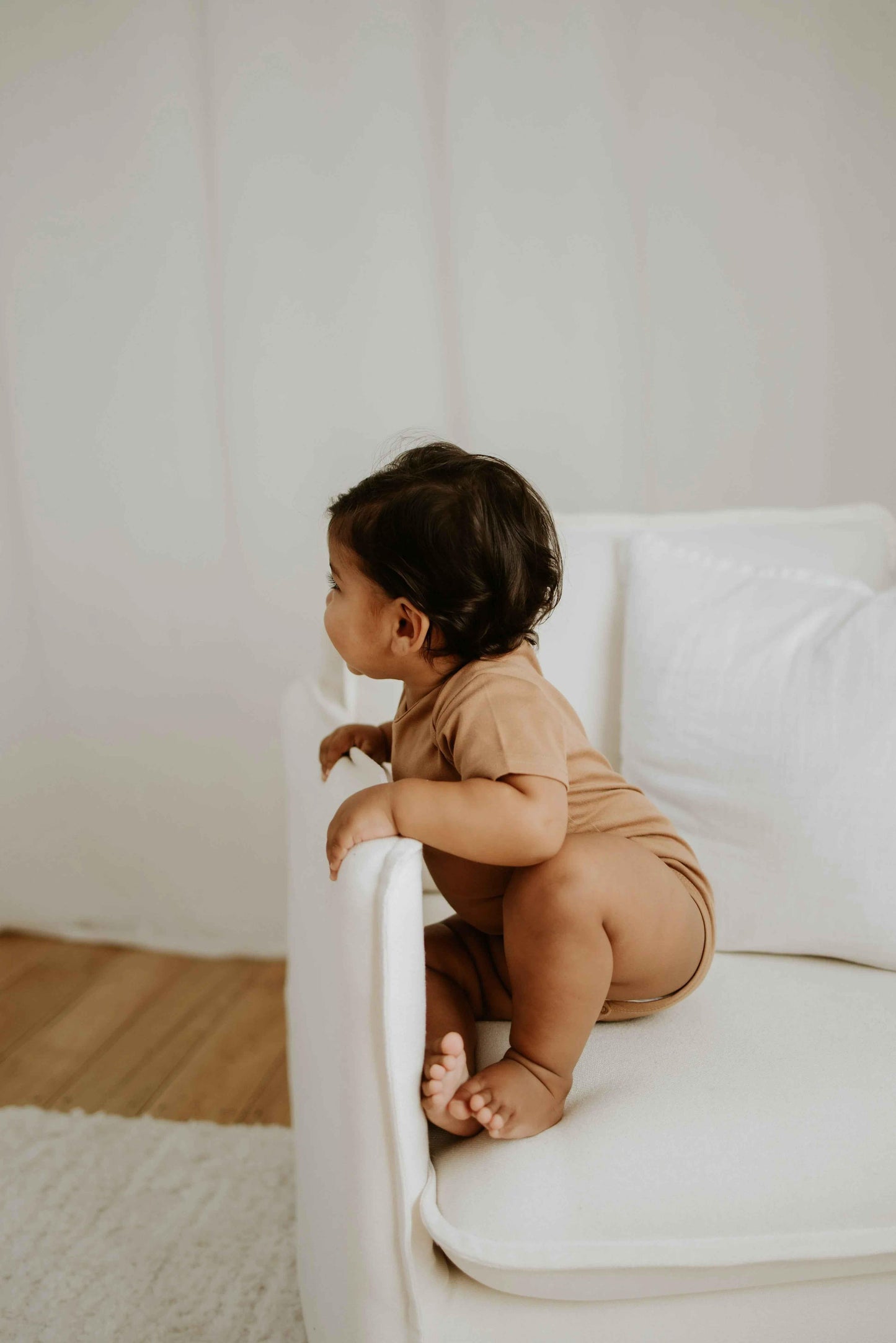 Short Sleeve Onesie - Brown