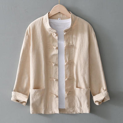 Chinese Retro Button Linen Shirt