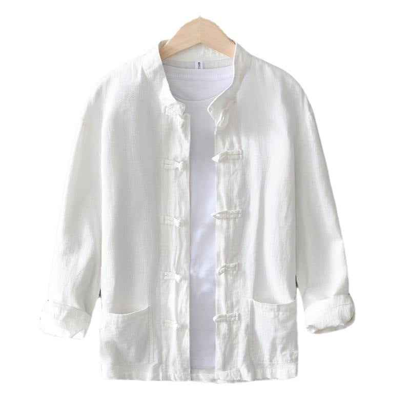 Chinese Retro Button Linen Shirt
