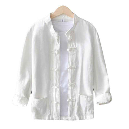 Chinese Retro Button Linen Shirt