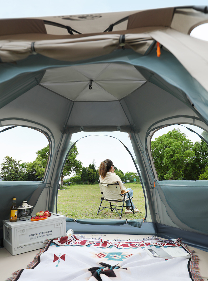 Large Hexagon Double-Layer Waterproof Camping Tent ECOTREK