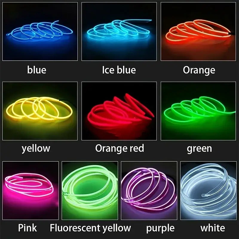 5M USB LED Neon Car Interior Light (7 colours available) Habicare