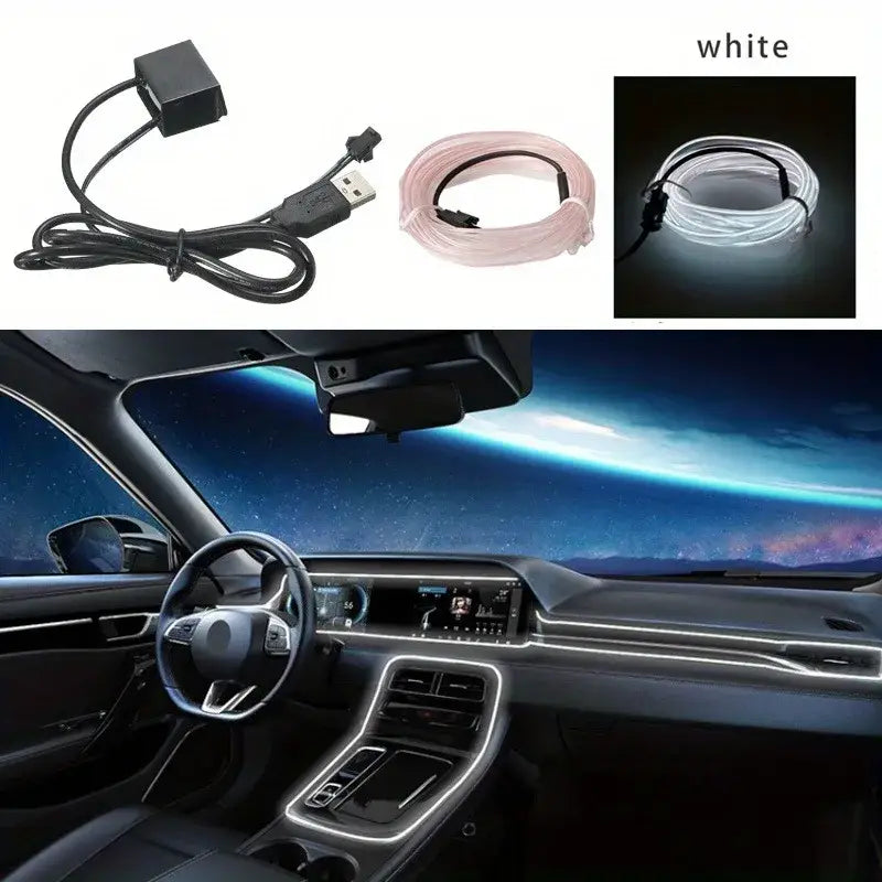 5M USB LED Neon Car Interior Light (7 colours available) Habicare