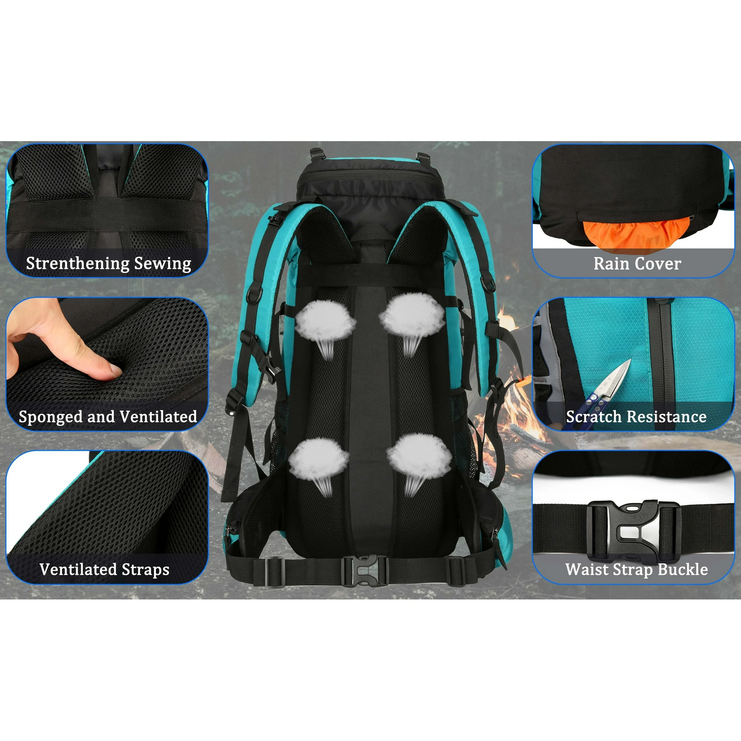 60L Camping & Hiking Backpack – Lightweight Travel Backpack for Outdoor Adventures ECOTREK