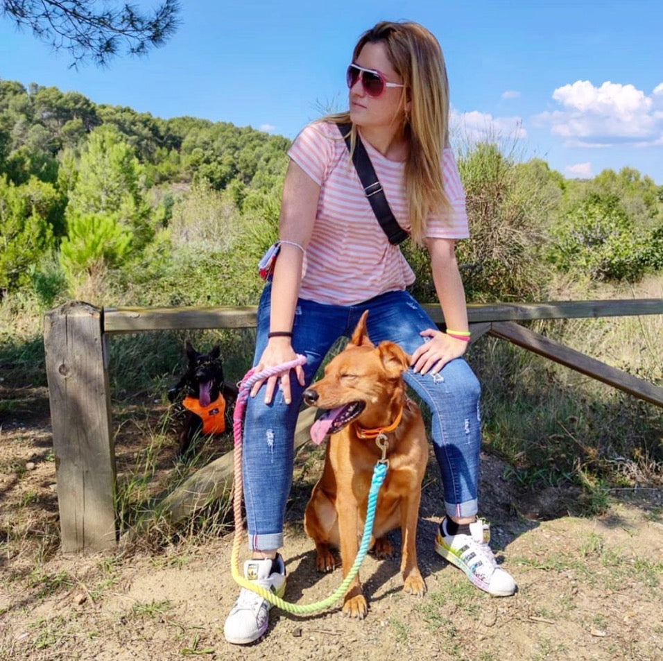 ROPE LEASH - OMBRE CORAL-2