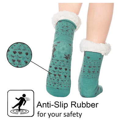 24 Pairs Womens Slipper Fuzzy Socks Winter Super Warm Soft Socks with Grippers dealonline.co.nz