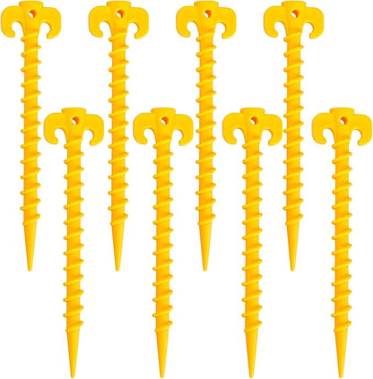 ECOTREK Screw Tent Pegs – 20cm Plastic Spiral Ground Stakes for Camping, Tarp & Outdoor Shelters JP52013
