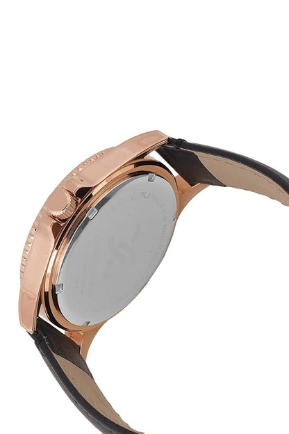 Daniel Klein Premium Date Window Black Dial And Genuine Leather Strap Rose Gold Watch - DK.1.13905-4 Kiwi Watches