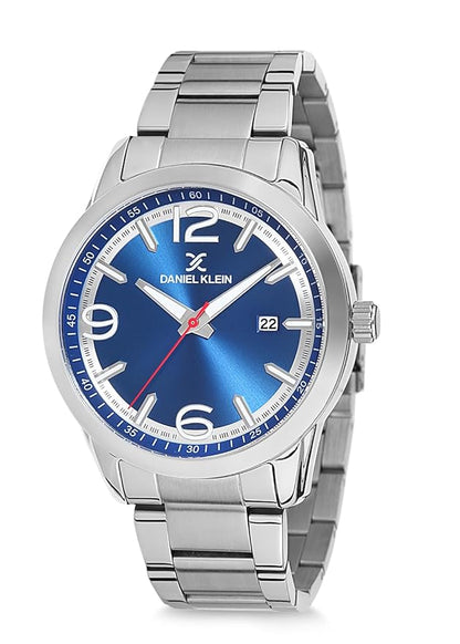 Daniel Klein Premium Date Window Blue Dial Silver Watch - DK12141-4 Kiwi Watches