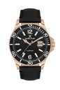 Daniel Klein Premium Date Window Black Dial And Genuine Leather Strap Rose Gold Watch - DK.1.13905-4 Kiwi Watches