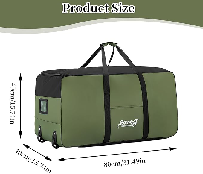 Large 120L Waterproof Travel Bag with Wheels ECOTREK