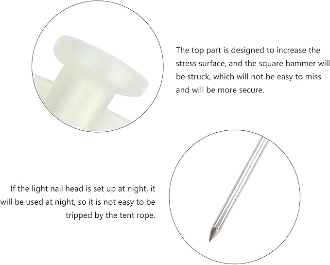 ECOTREK Glow Tent Pegs – Steel Camping Ground Stakes for Tent, Tarp & Canopy JP34715