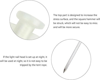 ECOTREK Glow Tent Pegs – Steel Camping Ground Stakes for Tent, Tarp & Canopy JP34715